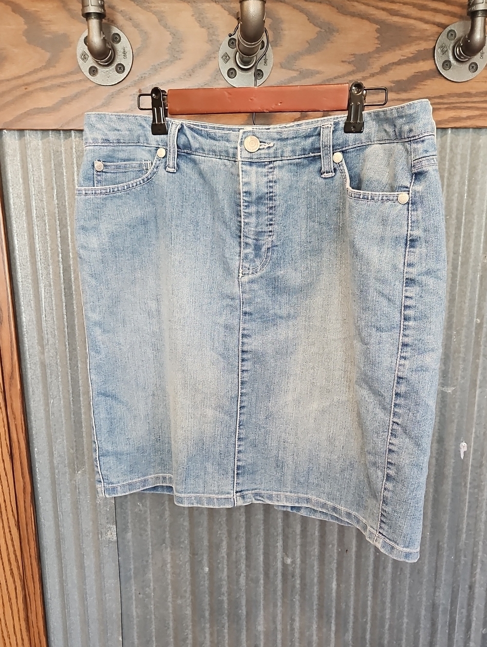 Light Wash Denim Mini Skirt - Classic Casual